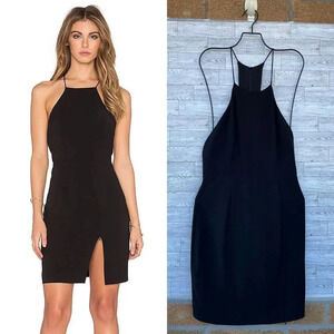 NBD x Revolve Black Mini Dress with Open Back and Slit medium